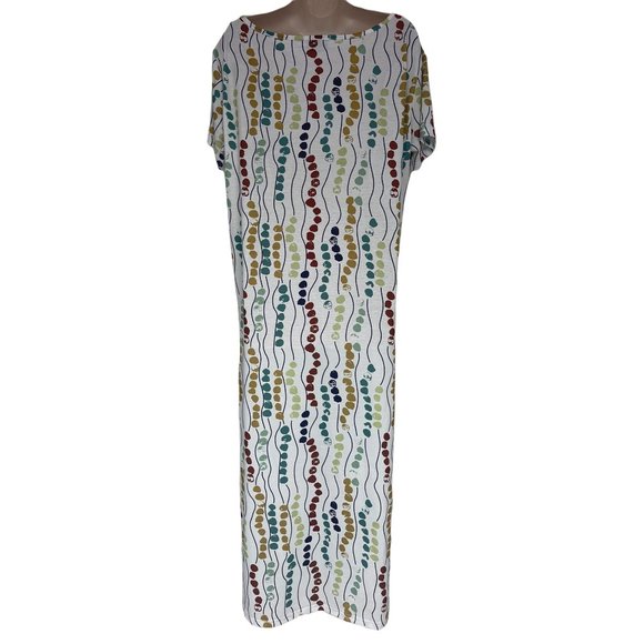 Size 2XL 16 18 PAINTED PRINT SCOOP NECK MAXI DRESS Summer Vacation PLUS SIZE - Picture 4 of 5